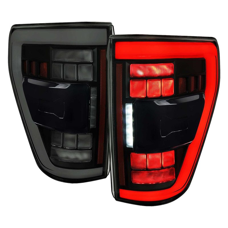 For Ford F-150 2021-2023 Ful LED Tail Light Black Housing Smoked Lens