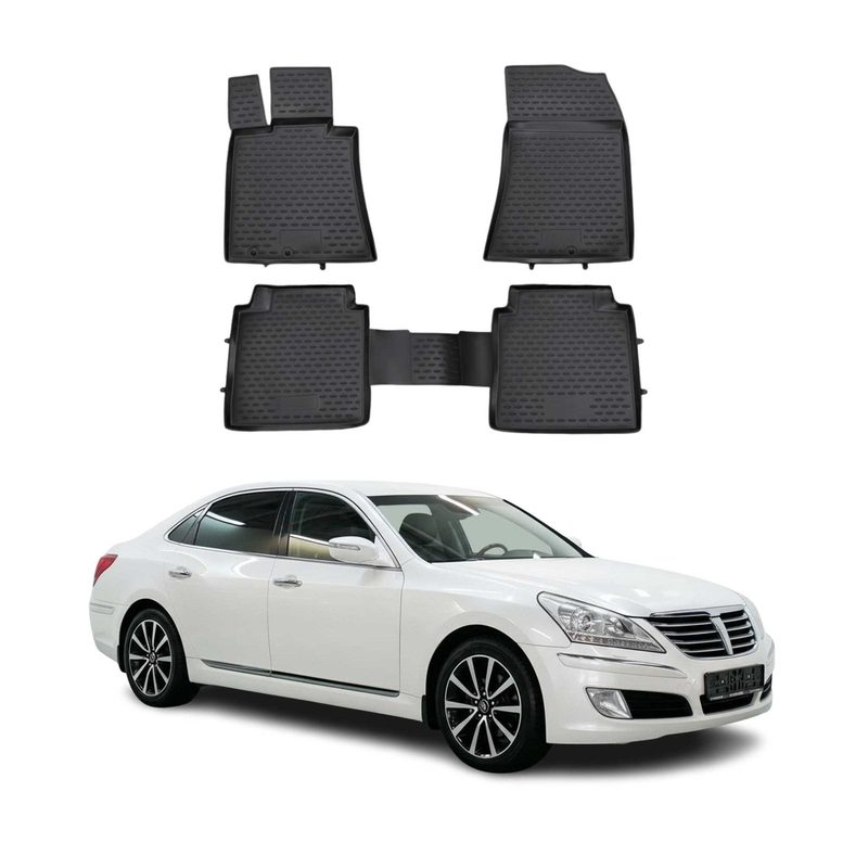 2011-2016 Hyundai Equus Floor Mats Liners Full Set All Weather Black