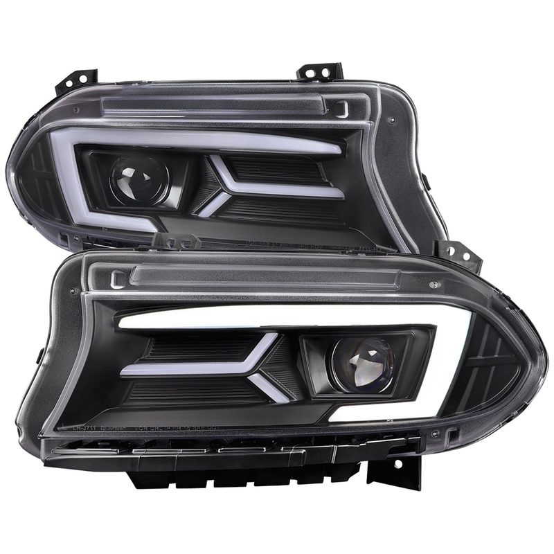 2015-2023 Dodge Charger LED Projector Headlights LED Turn Signal Black