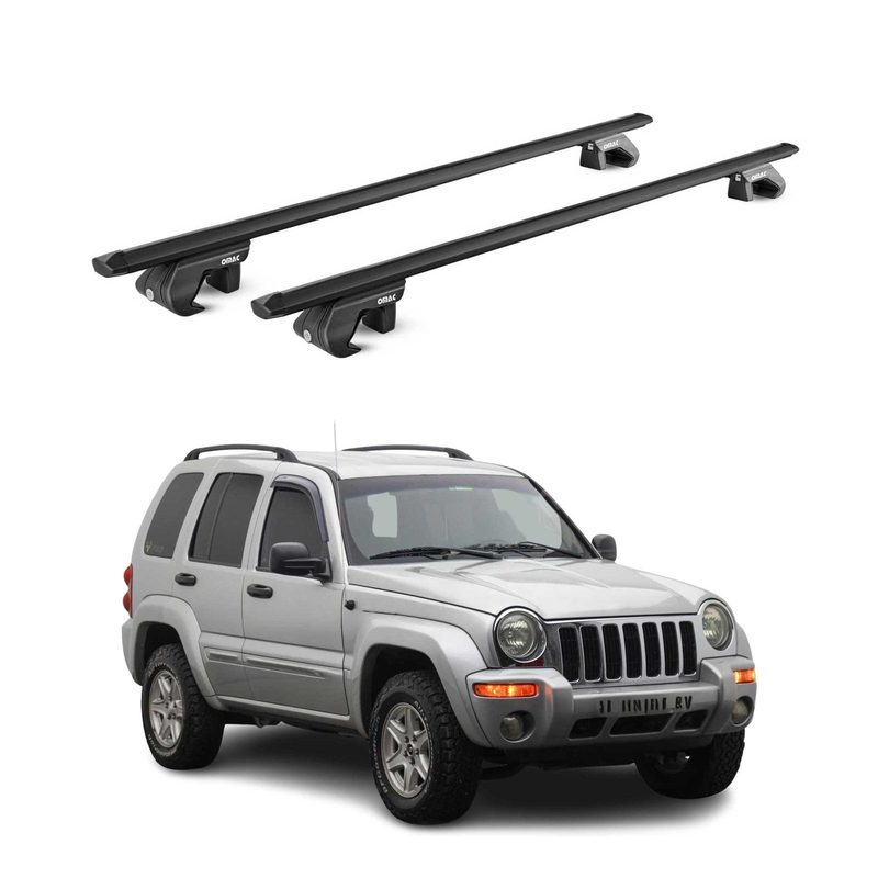 2002-2013 Jeep Cherokee Kj KK Roof Rack Cross Bars Black