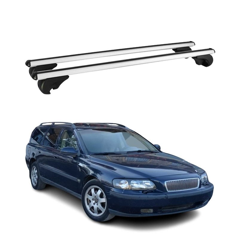1998-2000 Volvo V70 Roof Rack Cross Bars Silver