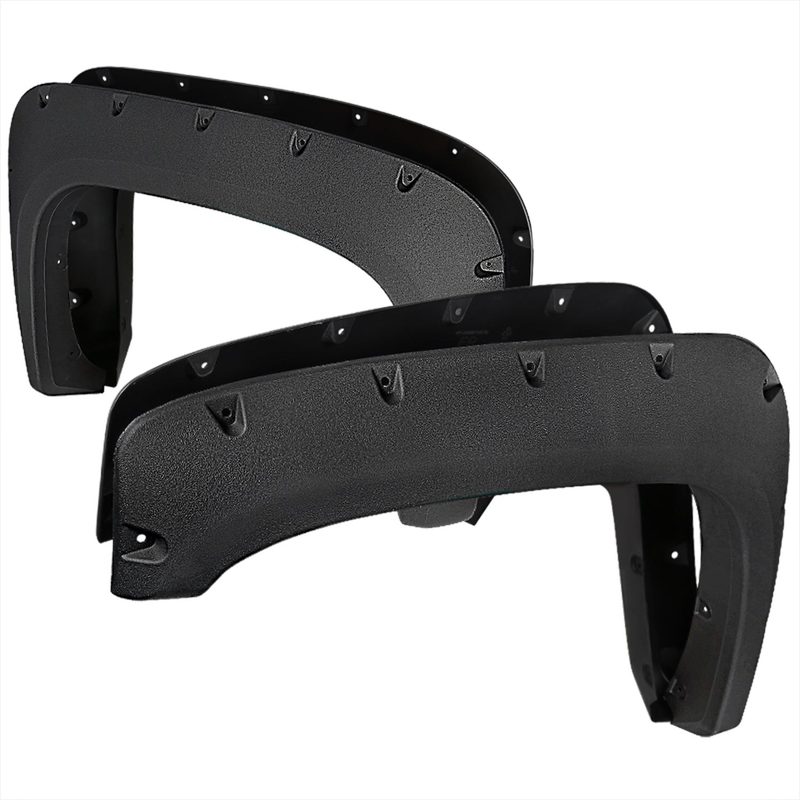 2007-2013 Chevy Silverado Black Rugged Texture Rivet Style Fender Flares
