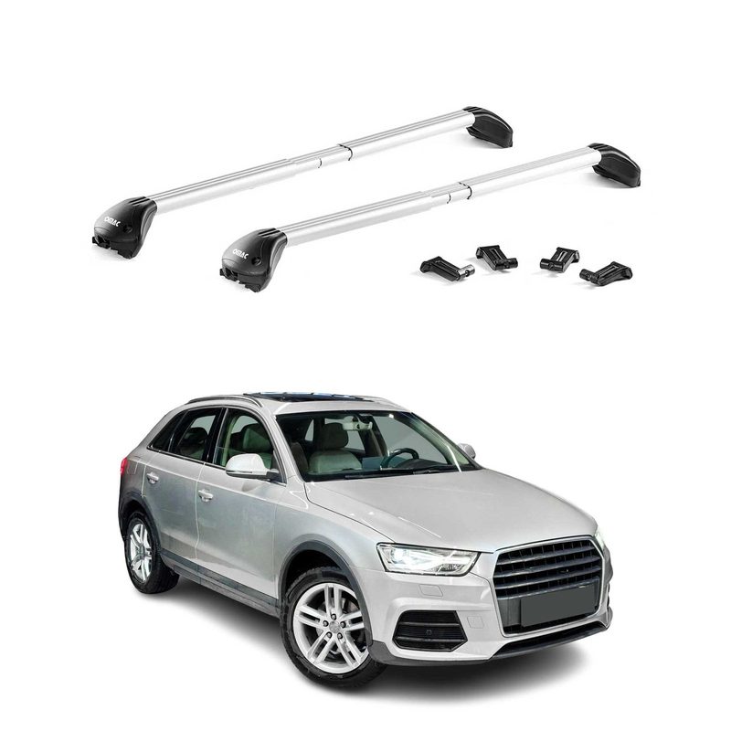 2015-2018 Audi Q3 Roof Rack Cross Bars Grey