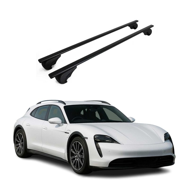Roof Rack Cross Bars for Porsche Taycan Cross Turismo 2021-2026 Metal Black 2x