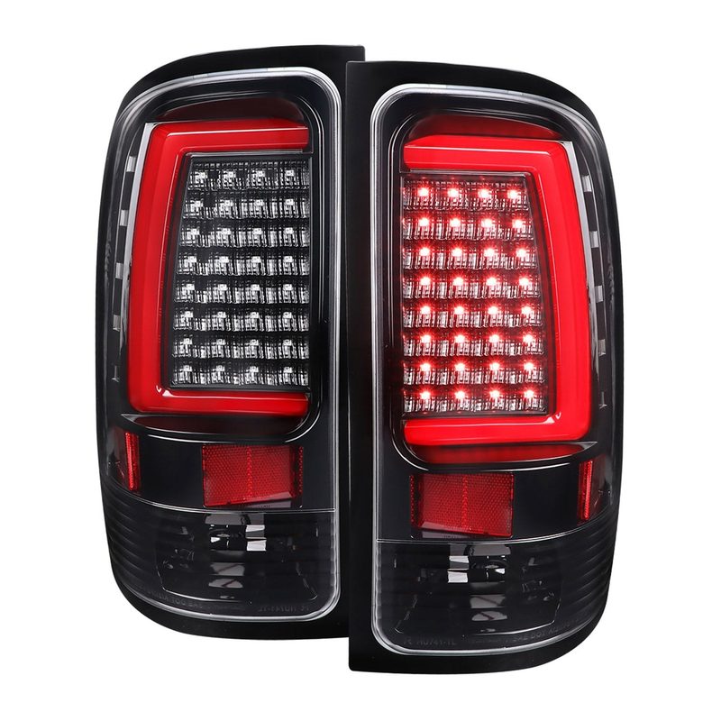 2007-2013 GMC Sierra 1500 2500HD 3500HD C-Bar LED Tail Lights Jet Black