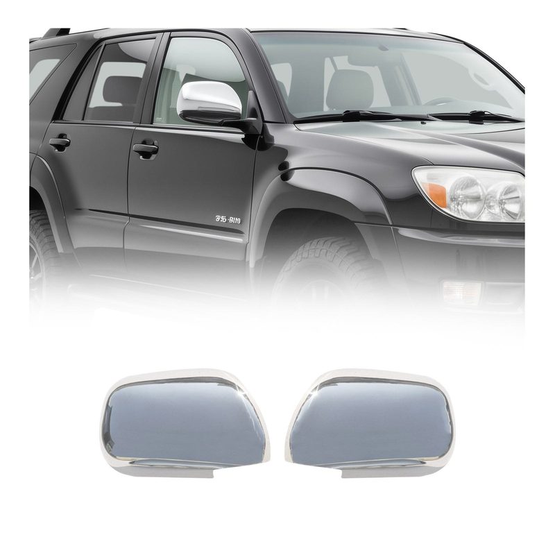 2003-2009 Toyota Land Cruiser Prado Side Mirror Cover Caps Stainless Steel Silver 2Pcs