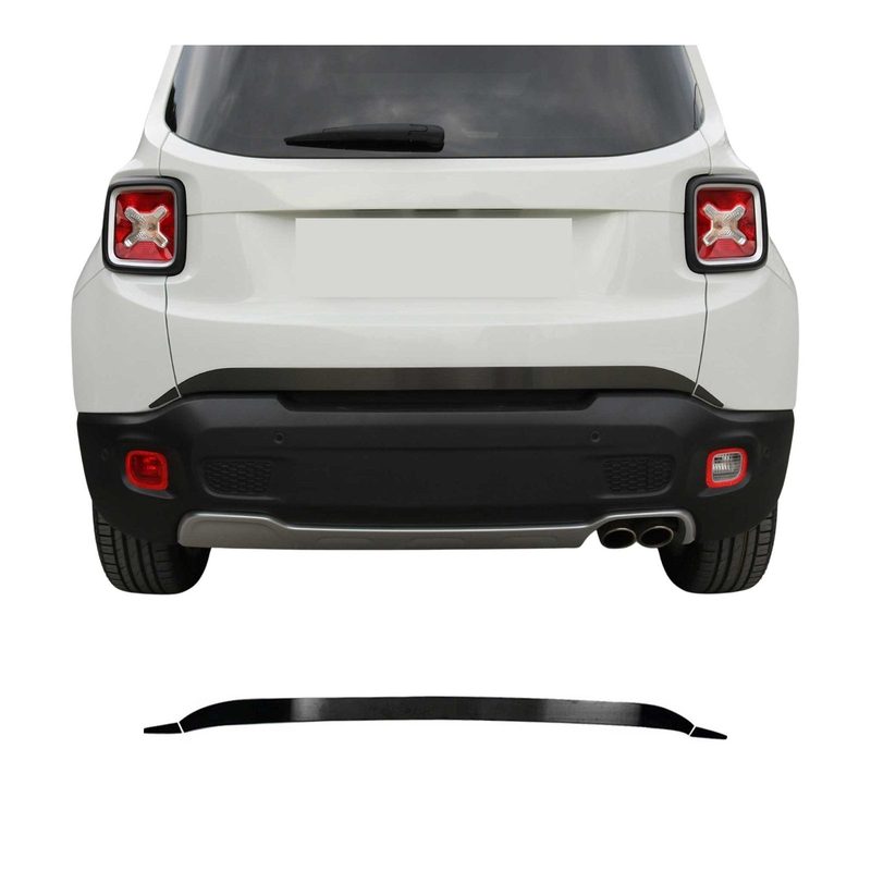 2015-2018 Jeep Renegade Rear Trunk Molding Trim Brushed Steel Dark 3 Pcs