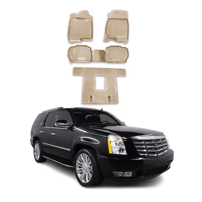 2007-2014 Cadillac Escalade Floor Mats Liners Full Set All Weather Beige