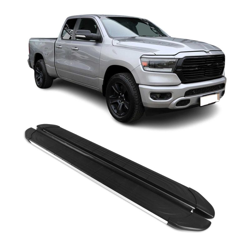 2019-2026 Ram 1500 Crew Cab Nerf Bar Side Step Running Boards Alu 2x