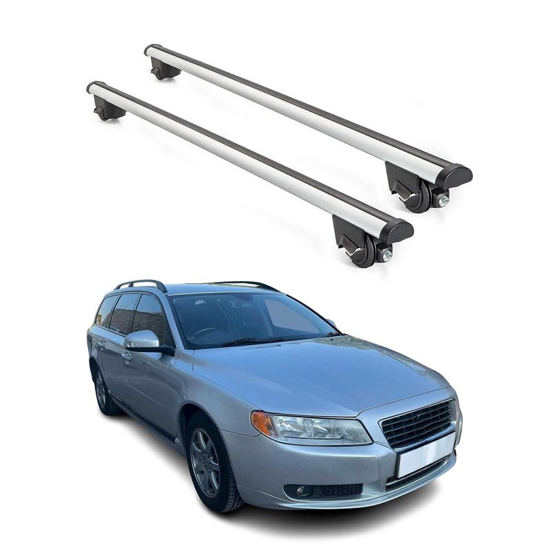 2008-2016 Volvo V70 Roof Rack Cross Bars Silver