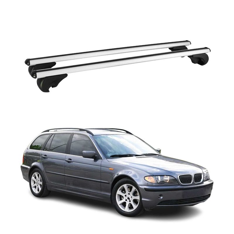 2000-2006 BMW 3 Series E46 Touring Roof Rack Cross Bars Silver