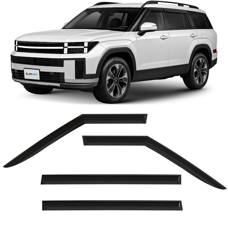 Clim Art Wind Deflectors for Hyundai Santa Fe 2024-2026 Tape-On Dark Smoke 4Pcs