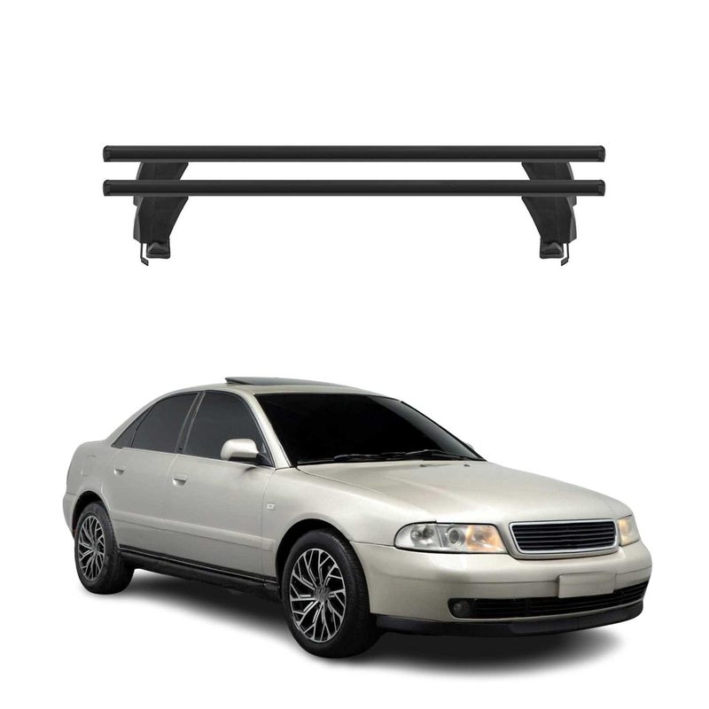 Fits 1996-2001 Audi A4 Sedan Top Roof Racks Cross Bars 2Pcs Black Aluminium