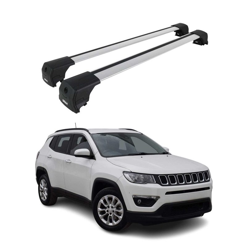 Roof Racks Cross Bars Luggage Carrier for Jeep Compass 2017-2026 Alu Silver 2x