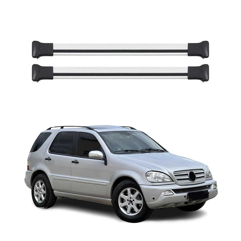 1997-2005 Mercedes M ML Class W163 Roof Rack Cross Bars Silver