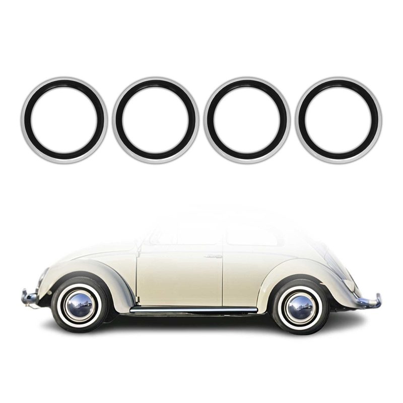 4x Portawalls Black White Wall Tire Insert 14" Rims Sidewall Set