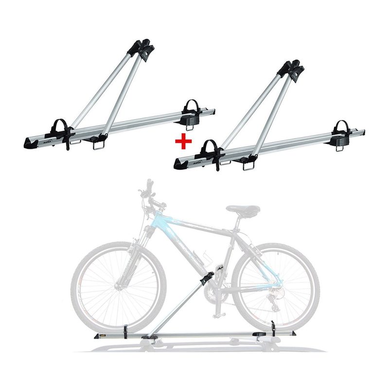 2Pcs Pro Bike Carrier Roof Mount Aluminum Bicycle Rack Cycling Car Truck SUV