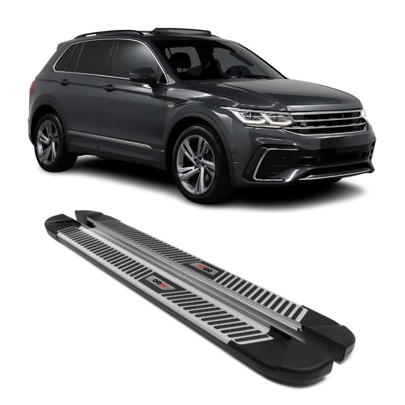 Side Step Running Board for Volkswagen Tiguan 2018-2024 Aluminium Gray Black 2x