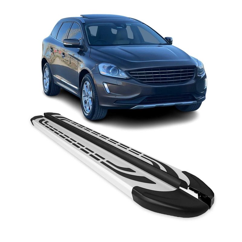 2010-2017 Volvo XC60 Running Boards Side Steps Silver