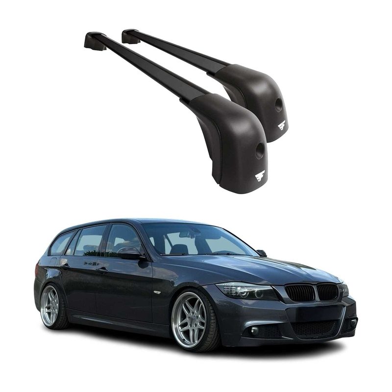 2005-2012 BMW 3 Series E91 Wagon Roof Rack Cross Bars Black