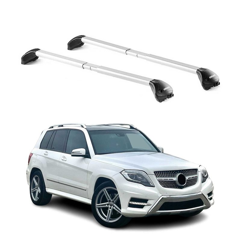 2009-2015 Mercedes GLK Class X204 Roof Rack Cross Bars Silver