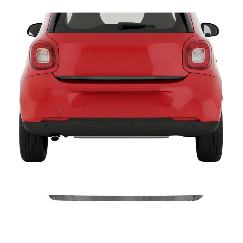 2016-2017 Smart ForTwo Rear Trunk Molding Trim Stainless Steel Dark 1Pc