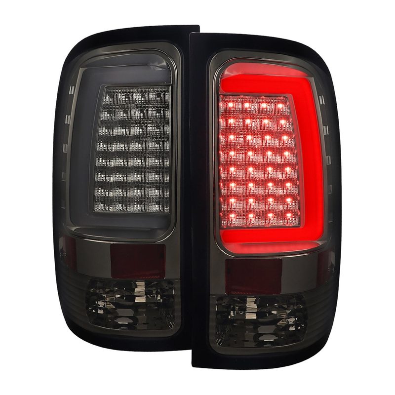2007-2013 GMC Sierra 1500 2500HD 3500HD C-Bar LED Tail Lights Chrome/Smoke