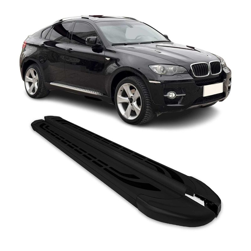 2008-2014 BMW X6 E71 Running Boards Side Steps Black
