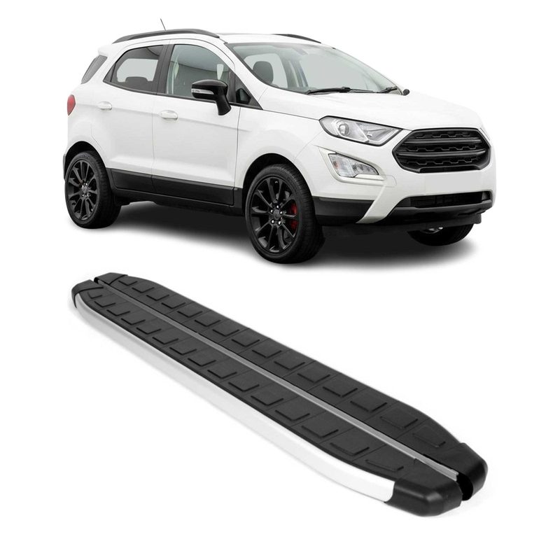 2013-2017 Ford EcoSport Running Boards Side Steps Silver & Black
