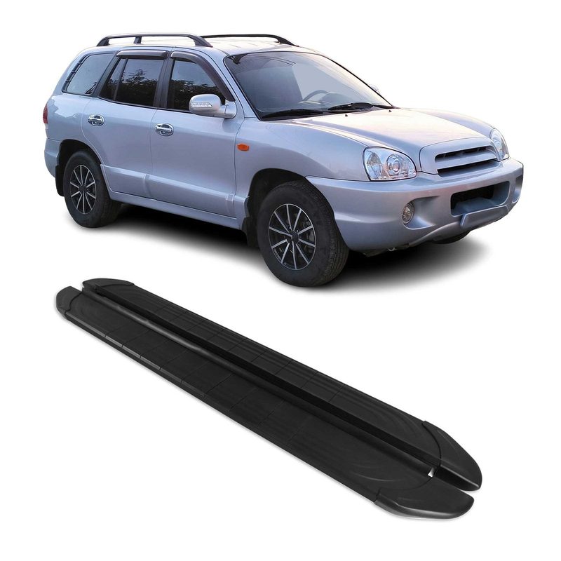 2007-2012 Hyundai Santa Fe Running Boards Side Steps Black
