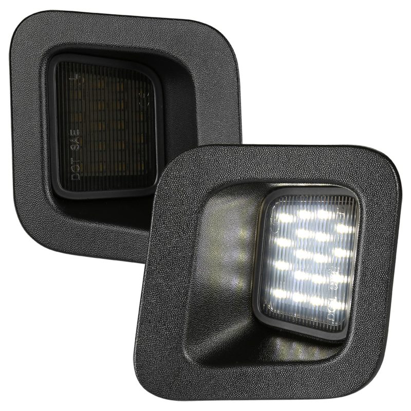 2003-2018 Dodge RAM 1500 2500 3500 Rear LED License Plate Lights Black/Smoke