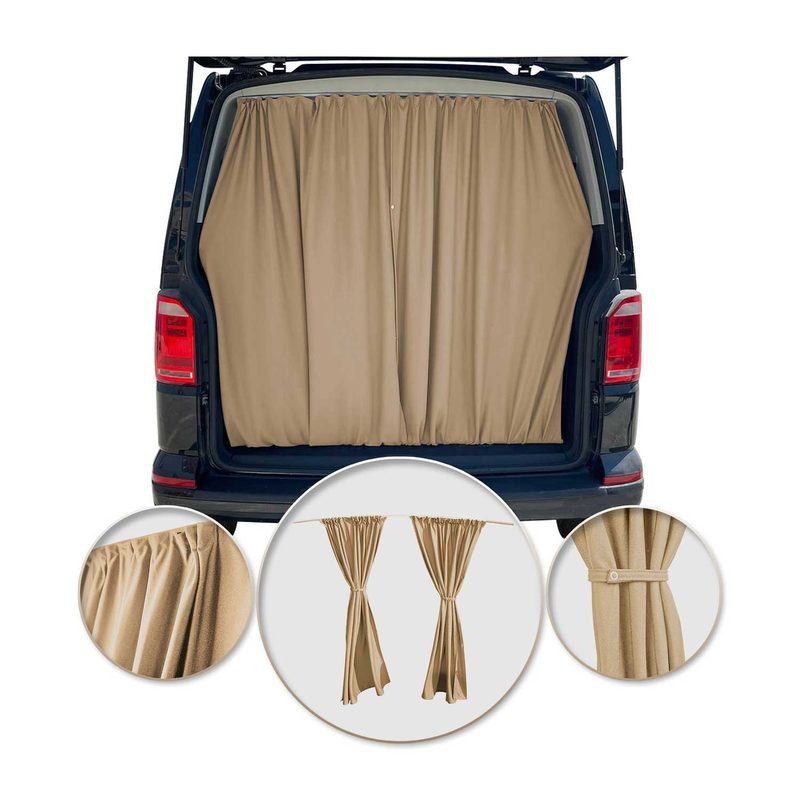 2016-2024 Mercedes Metris Trunk Tailgate Curtains Beige 2 Privacy Curtains