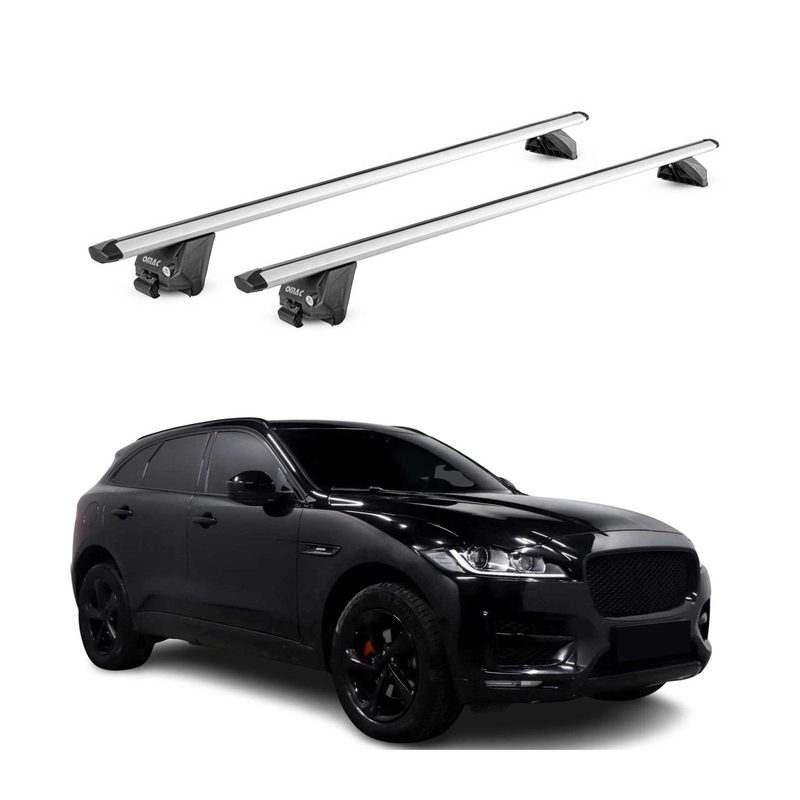 Roof Rack Cross Bars Luggage Carrier for Jaguar F-Pace 2017-2025 Silver Grey 2x