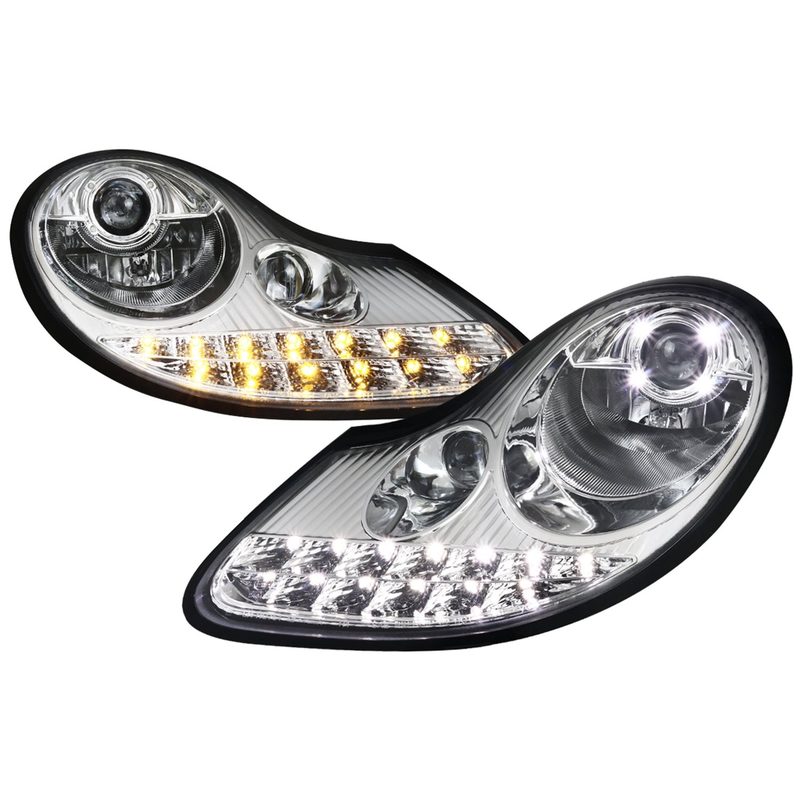1997-2004 Porsche Boxster 986/911 996 LED Light Headlights LED Signal Chrome