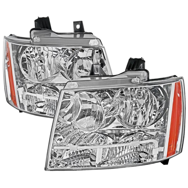 2007-2014 Chevy Avalanche/Tahoe/Suburban Factory Style Headlights Chrome/Clear