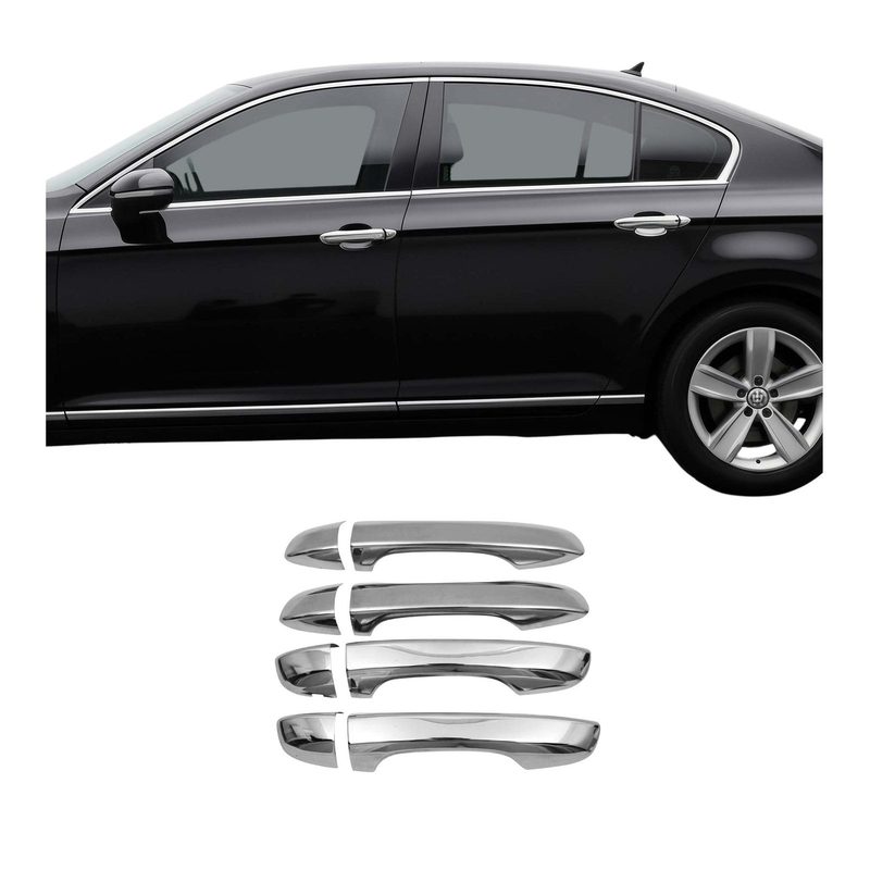 2018-2024 VW Tiguan Car Door Handle Cover Protector Stainless Steel Chrome 8 Pcs