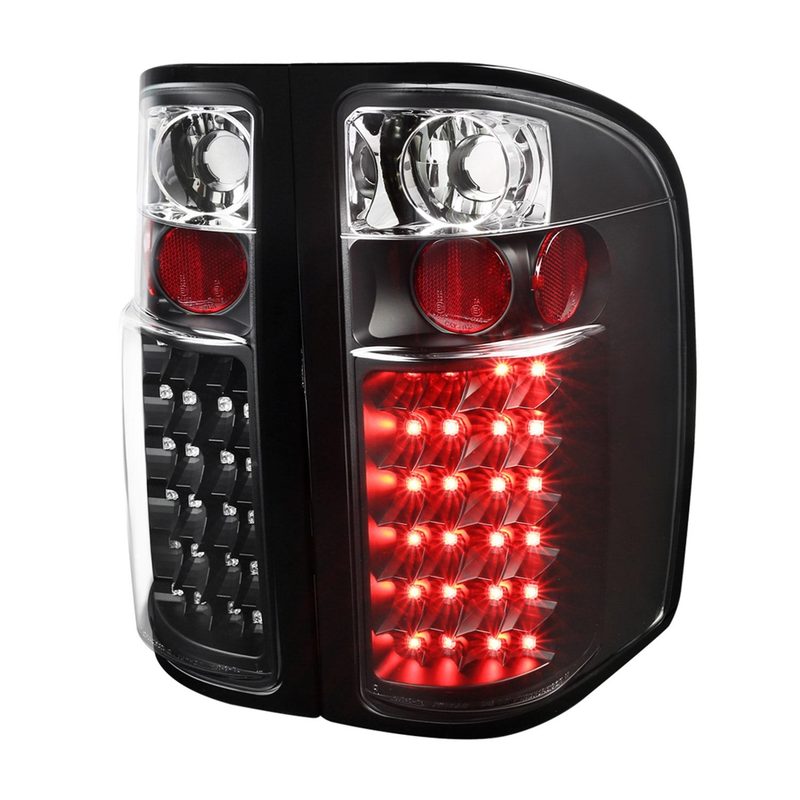 2007-2014 Chevy Silverado V2 LED Tail Lights Matte Black Housing/Clear Lens