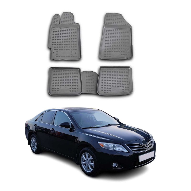 2007-2011 Toyota Camry Floor Mats Liners Full Set All Weather Gray