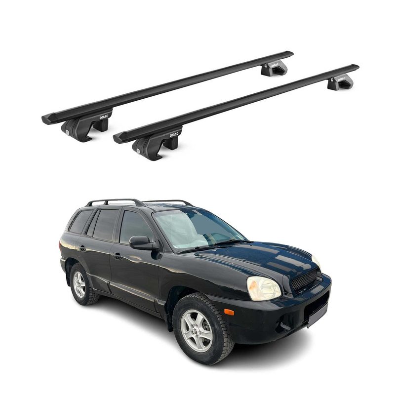 2001-2006 Hyundai Santa Fe Roof Rack Cross Bars Black