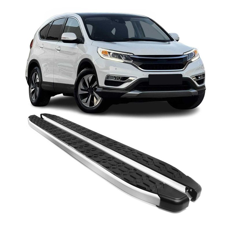 2012-2016 Honda CR-V Running Boards Side Steps Silver & Black
