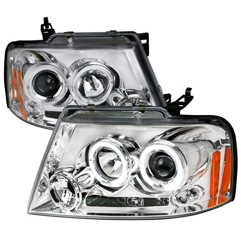 2004-2008 Ford F-150/ 06-2008 Lincoln Mark LT Dual Halo Headlights Chrome