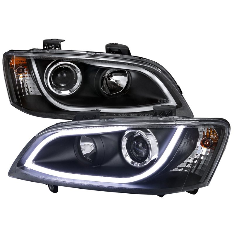2008-2009 Pontiac G8 LED Bar Projector Headlights Matte Black/Clear Lens