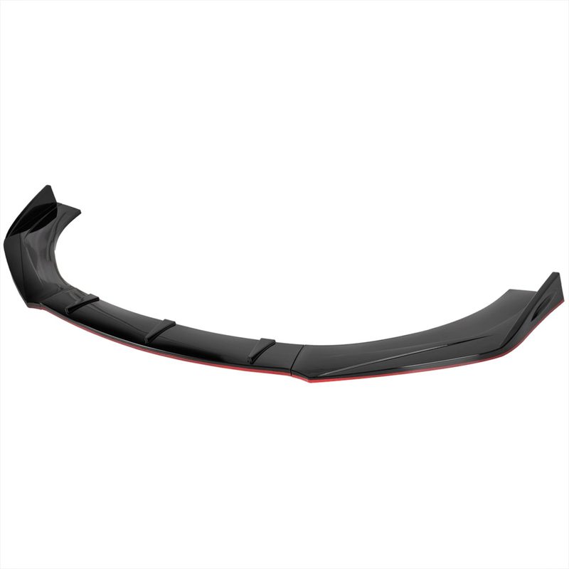 Universal Glossy Black/Red Trim Polypropylene 3Pcs Bumper Lip Spoiler Set