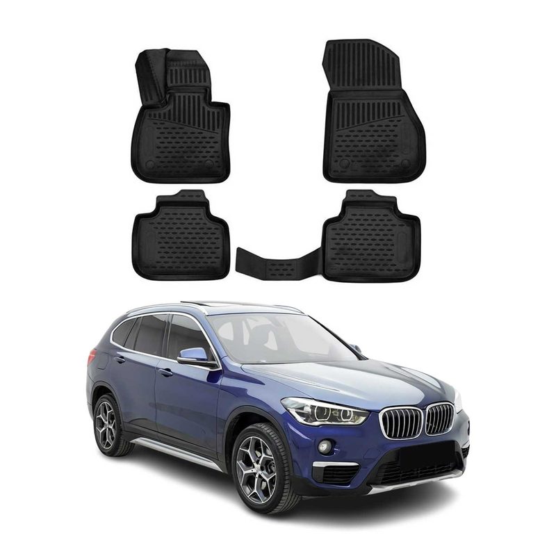 2016-2022 BMW X1 F48 Floor Mats Liners Full Set All Weather Black