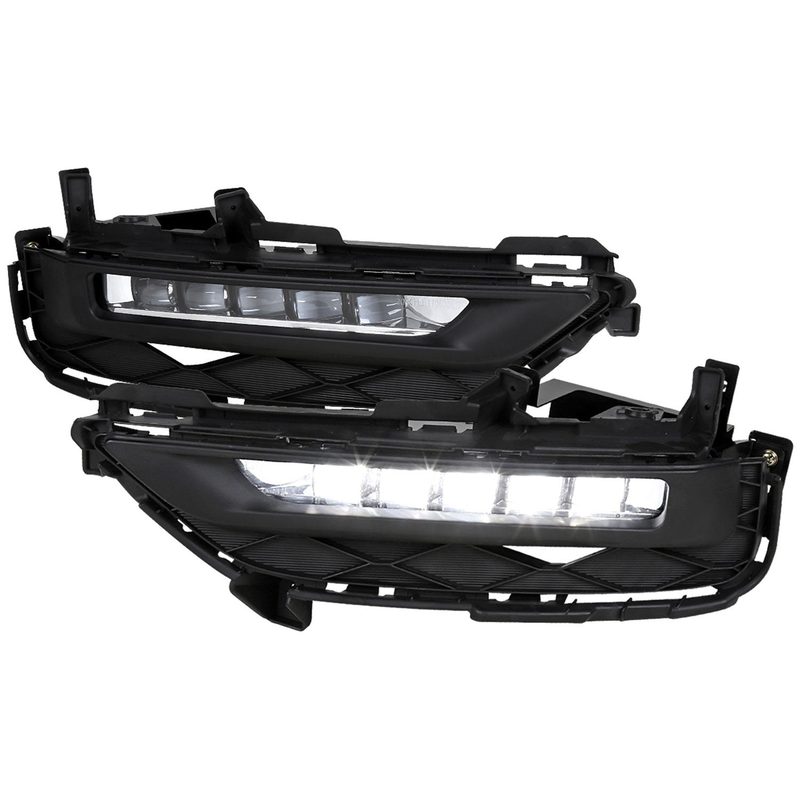 2016-2017 Honda Accord Coupe LED Fog Lights Kit Chrome Housing/Clear Lens