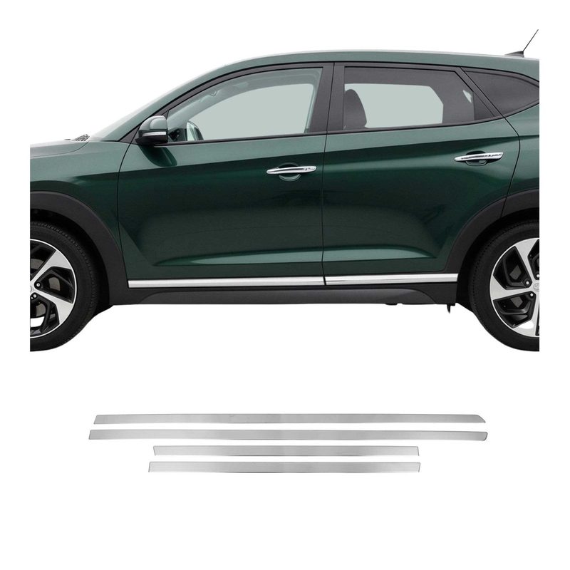 2016-2021 Hyundai Tucson Side Door Molding Trim Skirt Garnish Brushed Stainless Steel