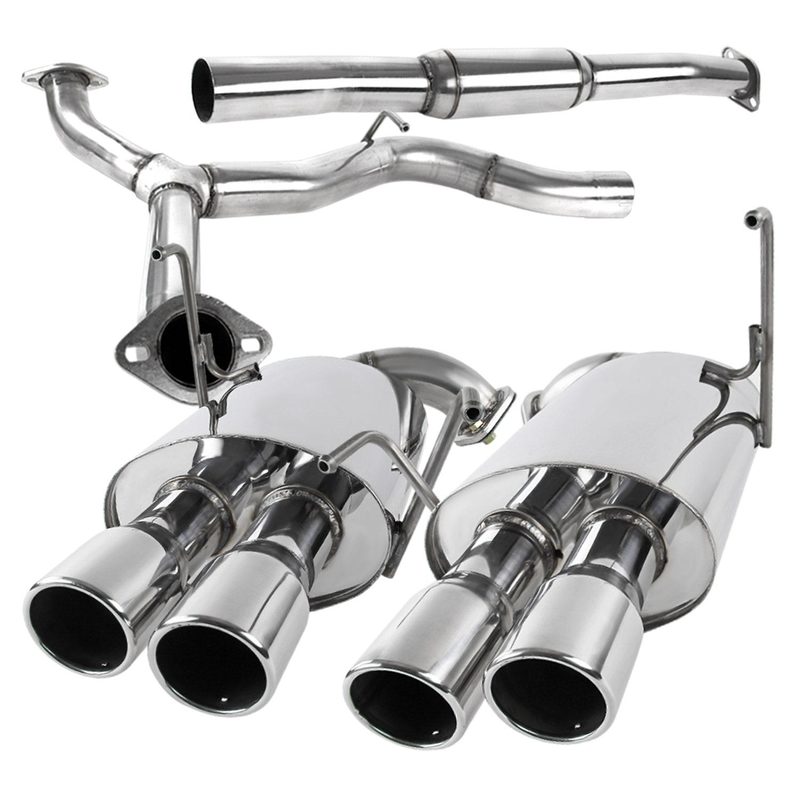 2008-2014 Subaru Impreza WRX STI Sedan Steel Dual Catback Exhaust Quad Tips