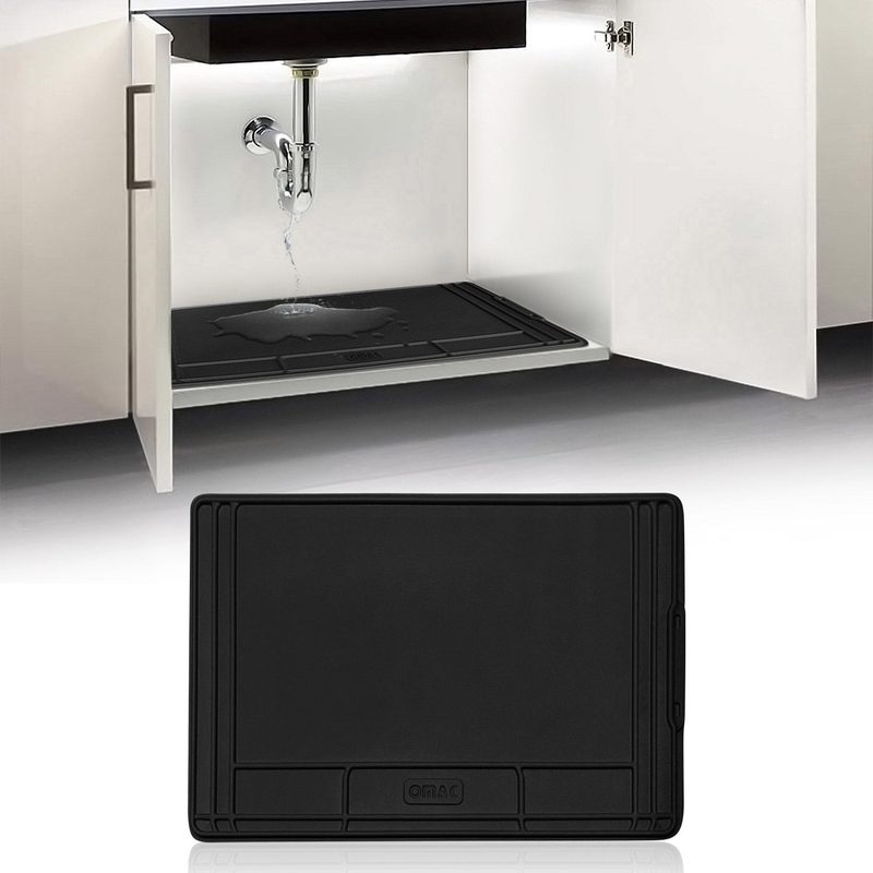 High Quality Black Under Sink Cabinet Protection Mat Waterproof Raised Edge