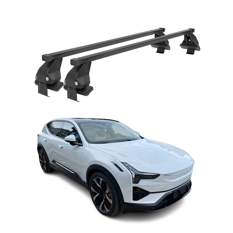Top Roof Racks Cross Bars Luggage Carrier for Polestar 2 2020-26 Steel Black 2x