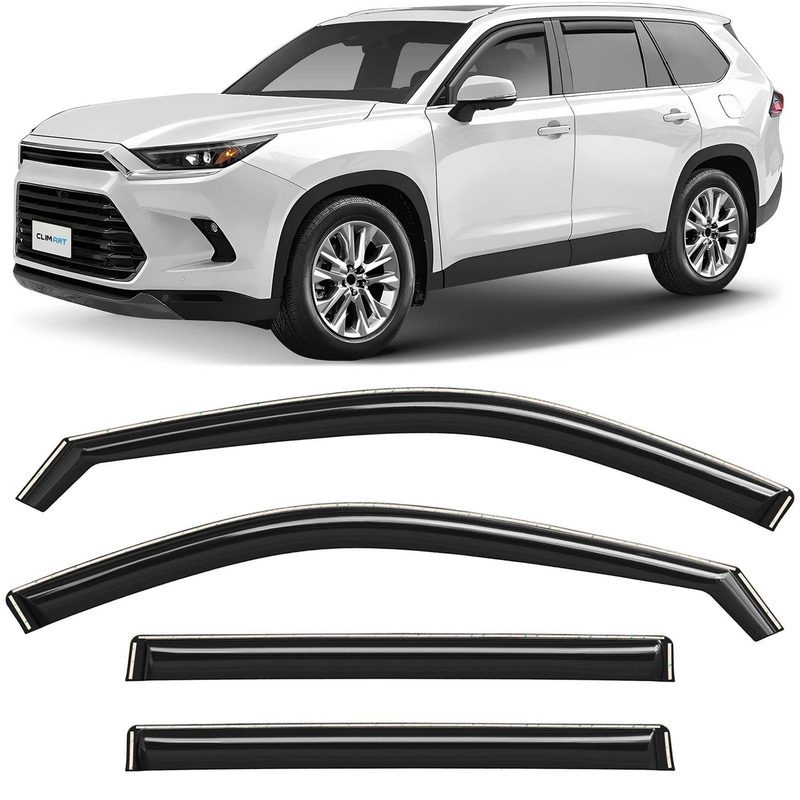 Clim Art Wind Deflectors for Toyota Grand Highlander 2024-2026 Dark Smoke 4Pcs